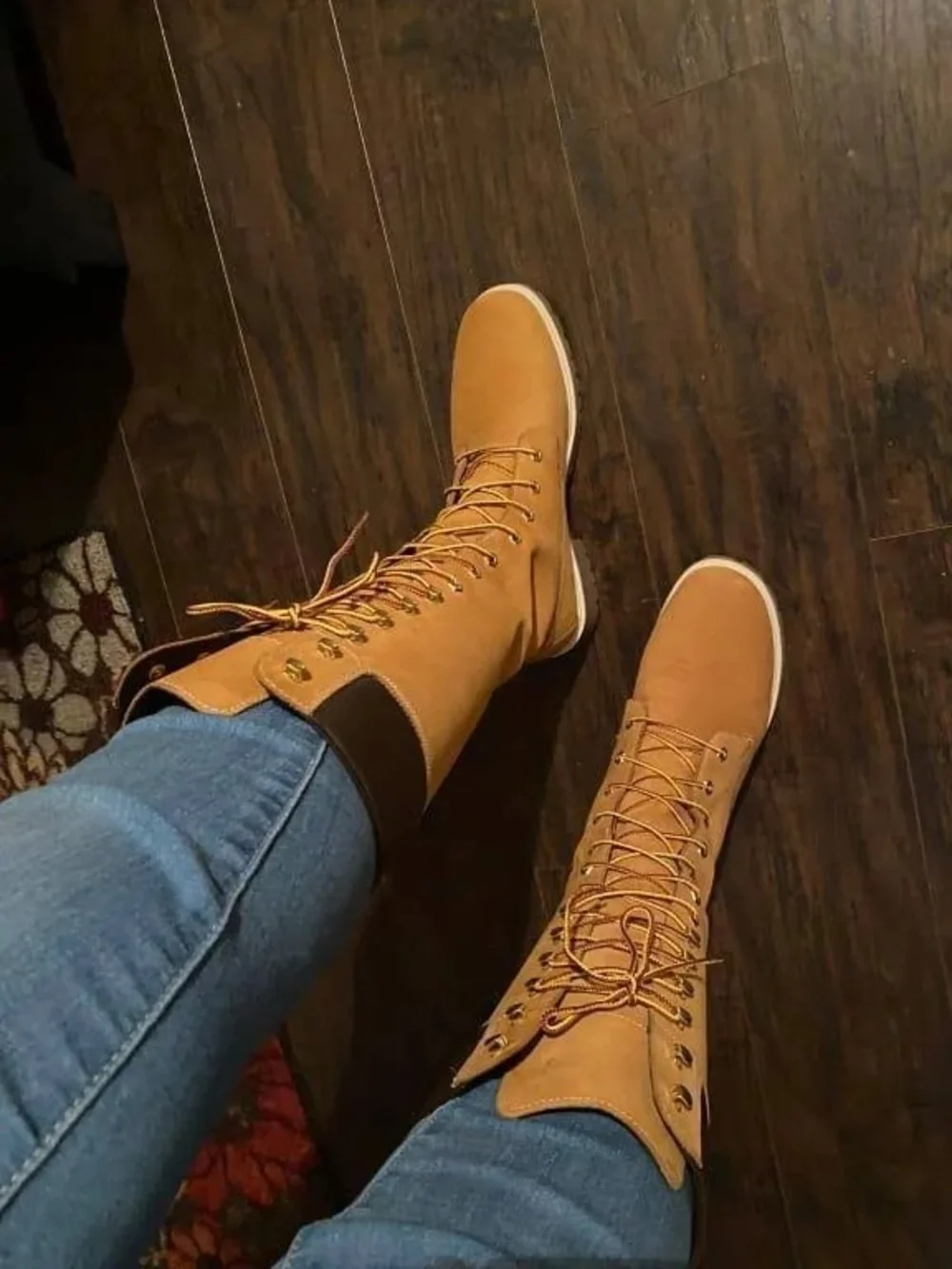 Timberland Women's Tall Lace-Up Boot in Wheat/Brown